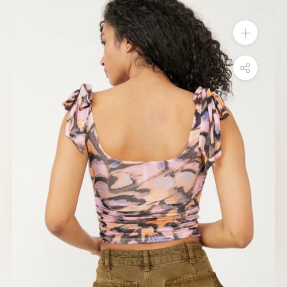 Free People Multicolor Tie-Shoulder Crop Top - Picture 4 of 8